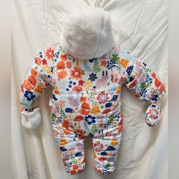 NWT Baby Girl Snow Suit Woodland/Fox print - Picture 2 of 6